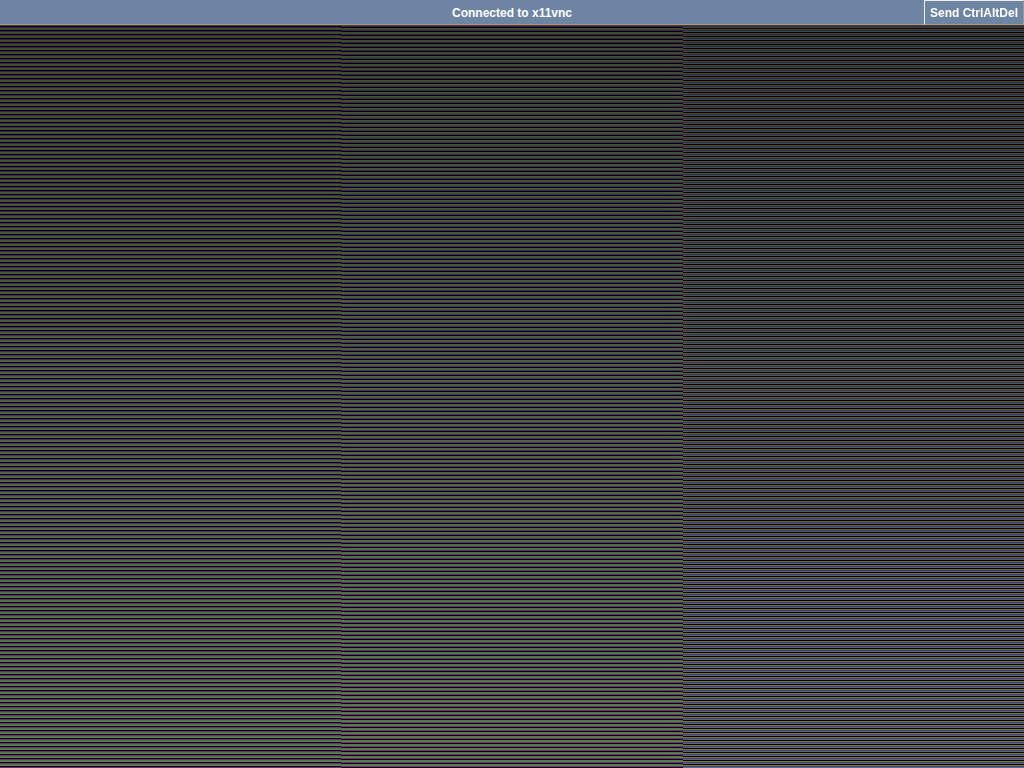 noVNC viewer connected and rendering a live framebuffer